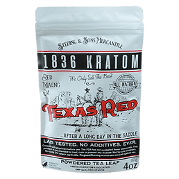 1836 KRATOM | 4 OZ POWDERED LEAF | TEXAS RED - Crowntown Cannabis