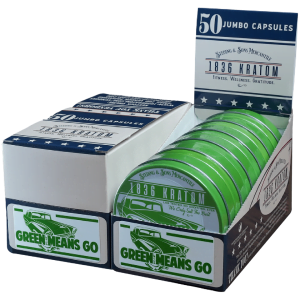 1836 KRATOM | 50 JUMBO CAPSULES | GREEN MEANS GO - Crowntown Cannabis