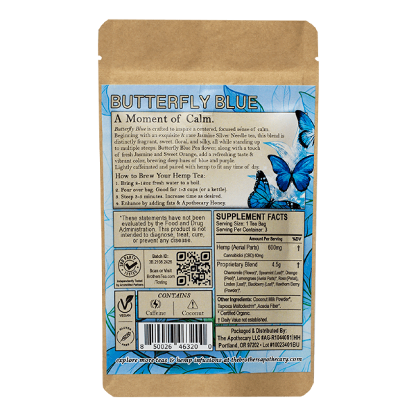 APOTHECARY BROTHERS TEA | 3PK | BUTTERFLY BLUE TEA - Crowntown Cannabis