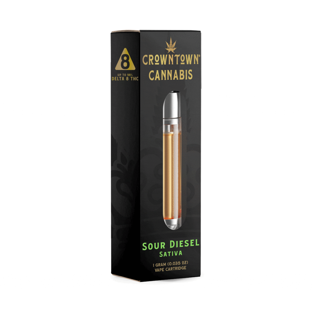 CROWNTOWN CANNABIS | VAPE CART | DELTA 8 | 1 GRAM | SOUR DIESEL 