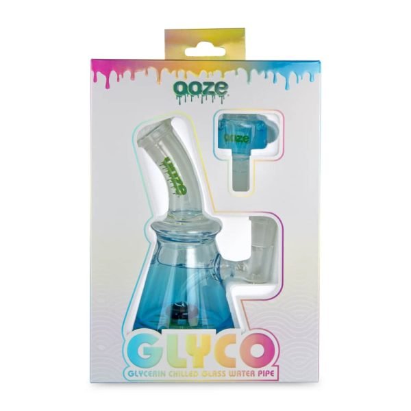 OOZE GLYCO BONG GLYCERIN CHILLED GLASS WATER PIPE | AQUA TEAL - CHARLOTTE CBD