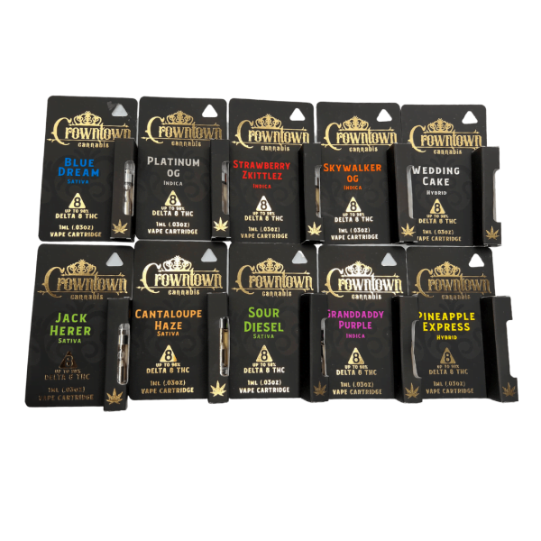 CROWNTOWN CANNABIS | DELTA 8 VAPE CART | 1ML | STRAWBERRY SKITTLEZ - Crowntown Cannabis