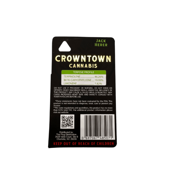 CROWNTOWN CANNABIS | DELTA 8 VAPE CART | 1ML | JACK HERER - Crowntown Cannabis