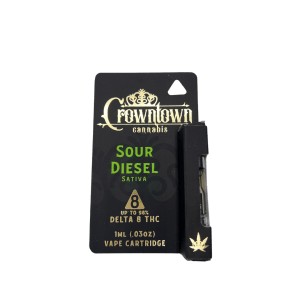 CROWNTOWN CANNABIS |  DELTA 8 VAPE CART | 1ML | SOUR DIESEL - Crowntown Cannabis