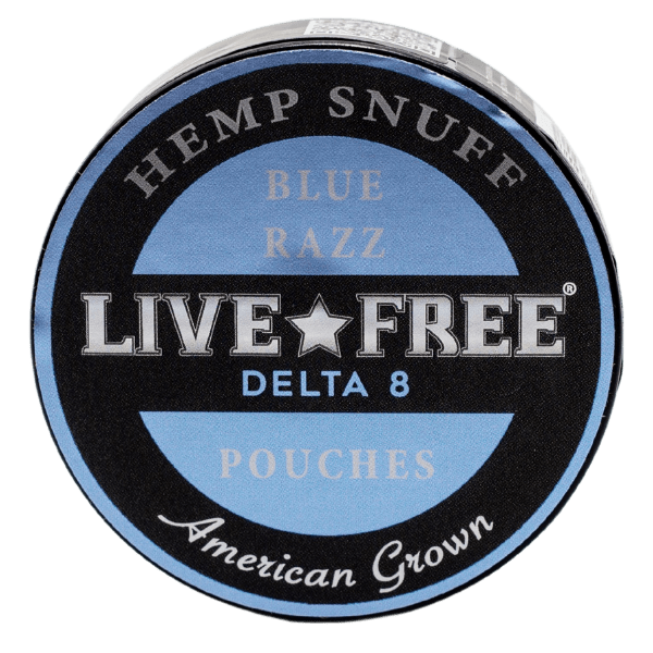 LIVE FREE HEMP SNUFF POUCHES | DELTA 8 | BLUE RAZZ - CROWNTOWN CANNABIS