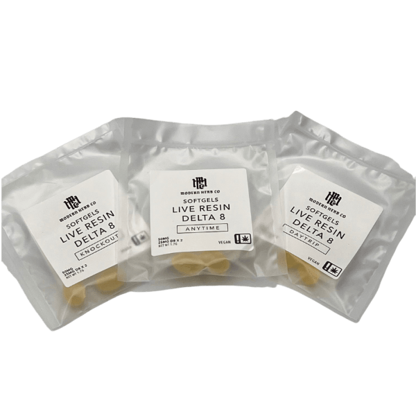 MODERN HERB CO | SOFTGELS | DELTA 8 | LIVE RESIN | 50MG | ANYTIME