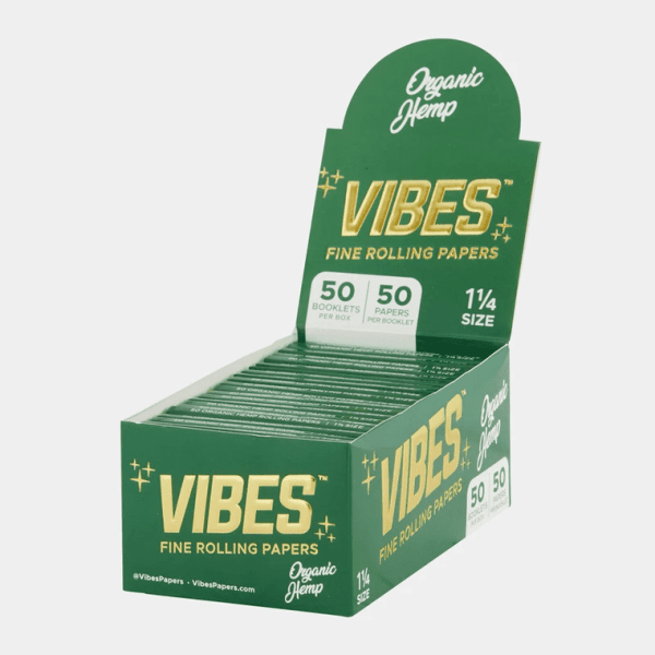 VIBES FINE ROLLING PAPERS | ORGNIC HEMP | 1 ¼ | 50 PAPERS - Crowntown Cannabis