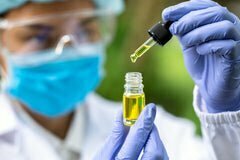 researcher analyzing CBD