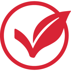 red vegan friendly symbol