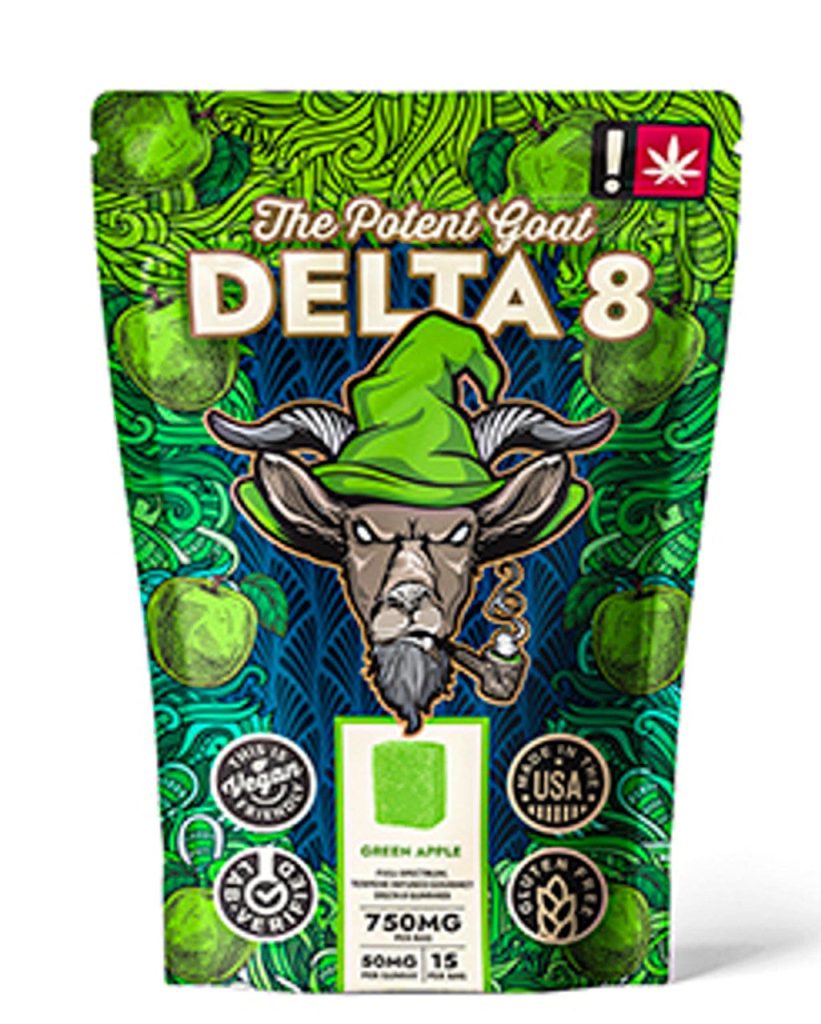 The Potent Goat | Gummies | Delta 8 | 750mg | Green Apple - Crowntown ...