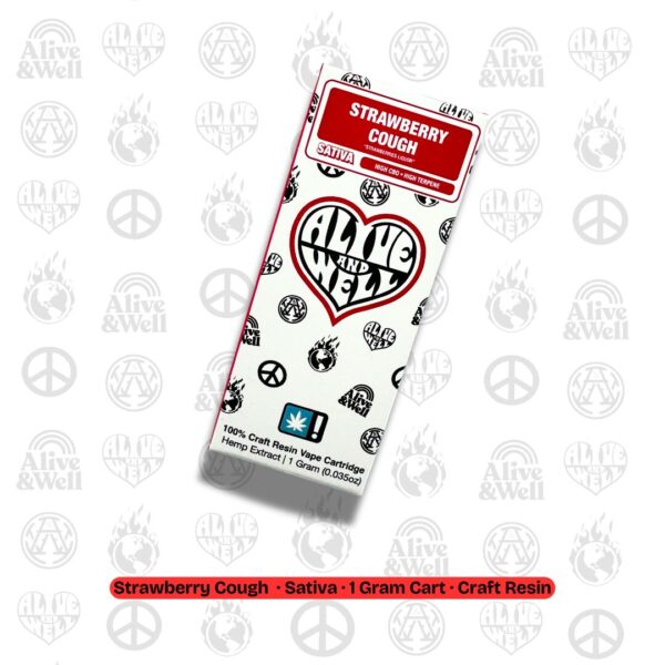 Alive and Well - 1 Gram Cart - Strawberry Cough - Sativa - Crowntown Dispensary
