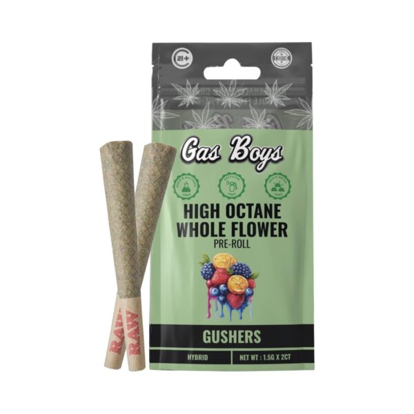 Gas Boys | Whole Flower Pre-Roll | THCA | 2 Pack | Hybrid | Gushers