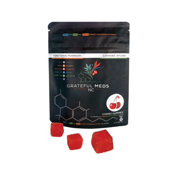 Grateful Meds | Functional Mushroom Canna Gummy | CBD + THC + Chagit Mushroom Extract