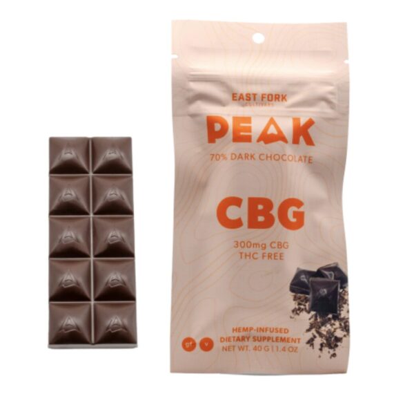 East Fork | Peak | Dark Chocolate Bar | CBG | THC- FREE | 300mg