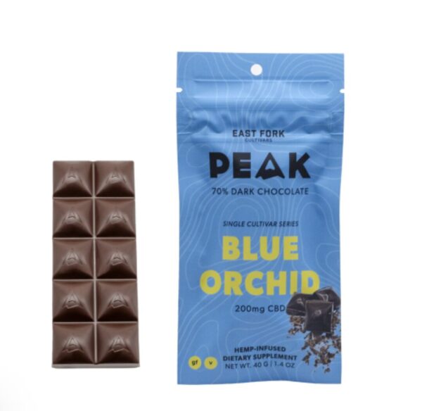 East Fork | Peak Dark Chocolate Bar | Blue Orchid | CBD | 200mg